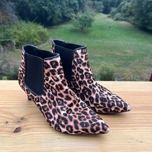 Clarks leopard booties
